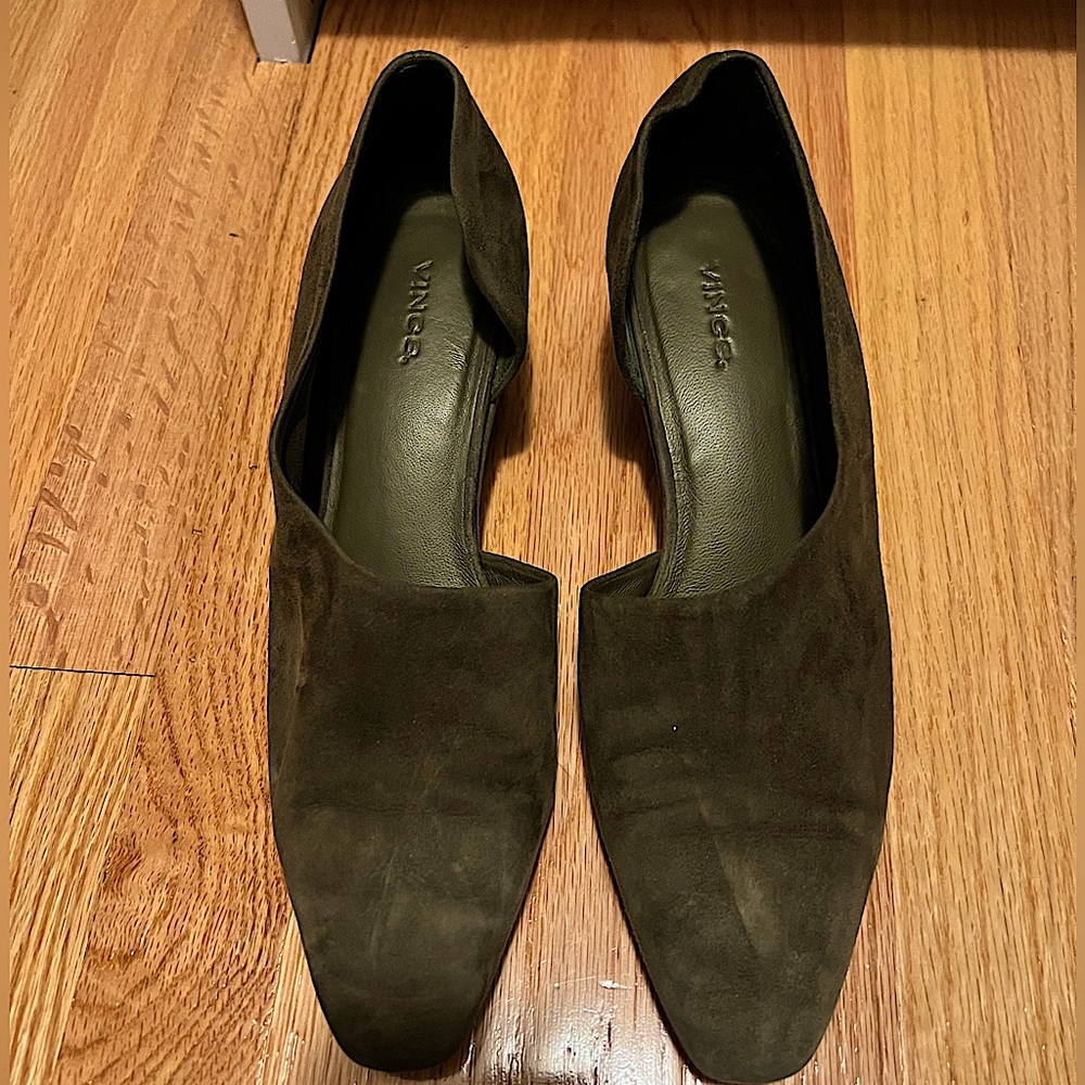 Suede olive Vince shoes
